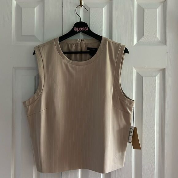 Halogen Stripe Sleeveless Suiting Shell - Picture 3 of 12